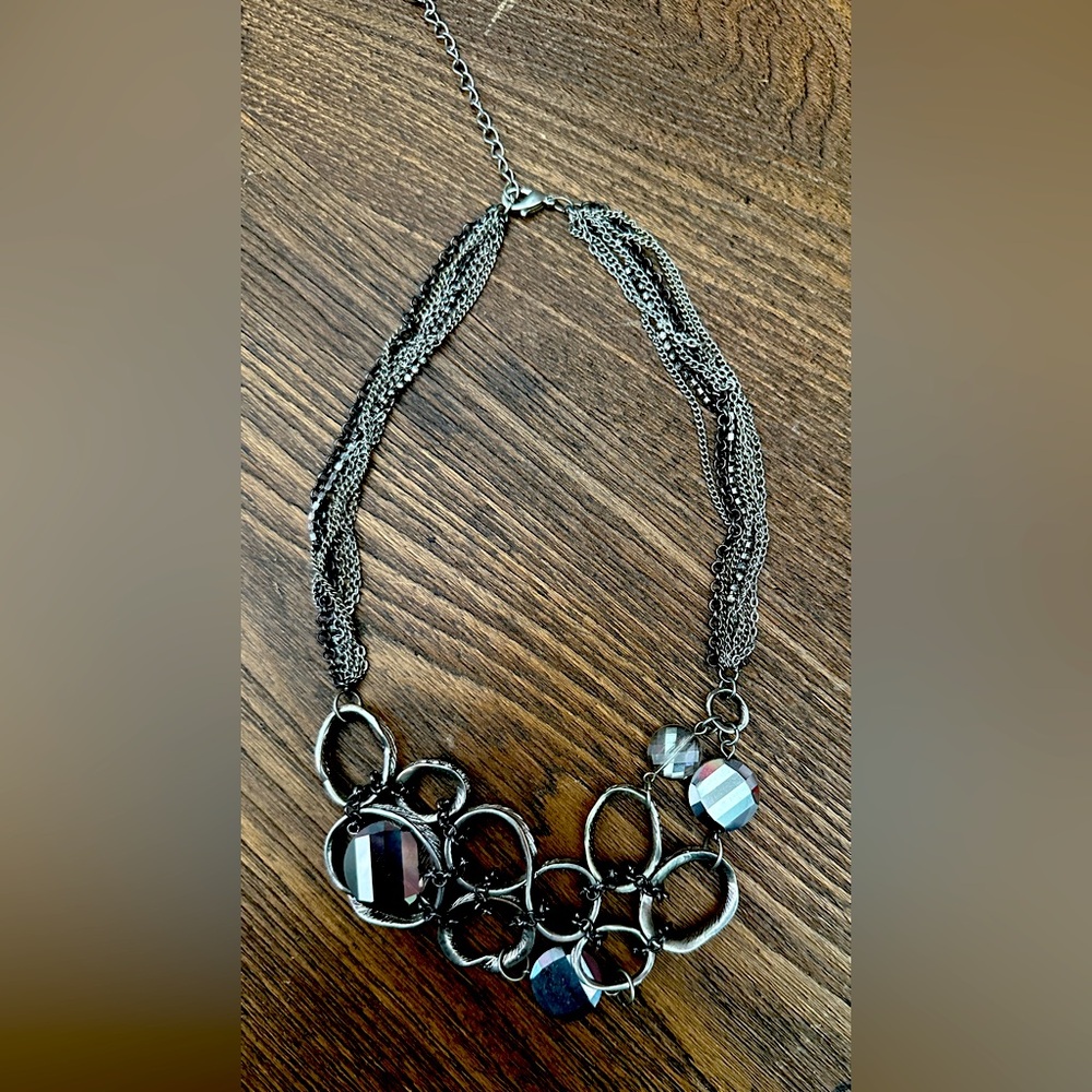 Silver multi strand necklace